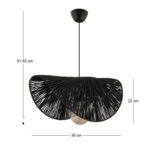 Φωτιστικό οροφής Taco Megapap E27 γιούτα μονόφωτο χρώμα μαύρο 51x36x55εκ. - Image 3