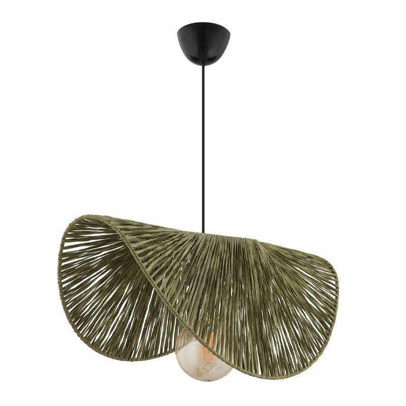 GP052-02443-0 Φωτιστικό οροφής Taco Megapap E27 γιούτα μονόφωτο χρώμα πράσινο 51x36x55εκ. - Image 1