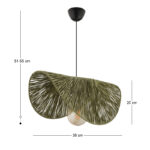 Φωτιστικό οροφής Taco Megapap E27 γιούτα μονόφωτο χρώμα πράσινο 51x36x55εκ. - Image 3