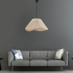 Φωτιστικό οροφής Sukne Megapap E27 γιούτα μονόφωτο χρώμα εκρού Ø35x60εκ.