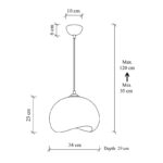 Φωτιστικό οροφής Yontu Megapap E27 fiberglass μονόφωτο χρώμα λευκό 34x29x120εκ. - Image 12