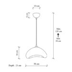 Φωτιστικό οροφής Luna Megapap E27 fiberglass μονόφωτο χρώμα λευκό 30x21x120εκ. - Image 5