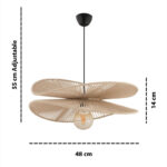 Φωτιστικό οροφής Dafodil Megapap E27 γιούτα μονόφωτο χρώμα μπεζ Ø48x55εκ. - Image 3