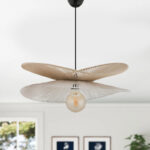 Φωτιστικό οροφής Dafodil Megapap E27 γιούτα μονόφωτο χρώμα μπεζ - λευκό Ø48x55εκ.