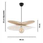 Φωτιστικό οροφής Dafodil Megapap E27 γιούτα μονόφωτο χρώμα μπεζ - λευκό Ø48x55εκ. - Image 3