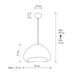 Φωτιστικό οροφής Nua Megapap E27 fiberglass μονόφωτο χρώμα λευκό 40x38x120εκ. - Image 5