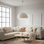 Φωτιστικό οροφής Loval Megapap E27 fiberglass μονόφωτο χρώμα λευκό 50x44x120εκ. - Image 2