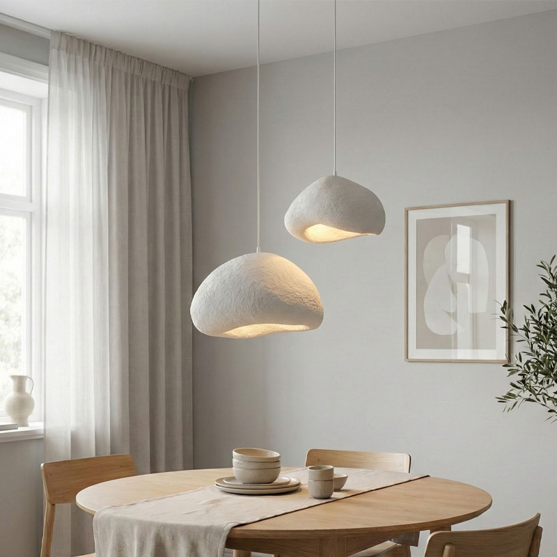 GP052-02551-0 Φωτιστικό οροφής Loval Megapap E27 fiberglass δίφωτο χρώμα λευκό Ø70x115εκ. - Image 1