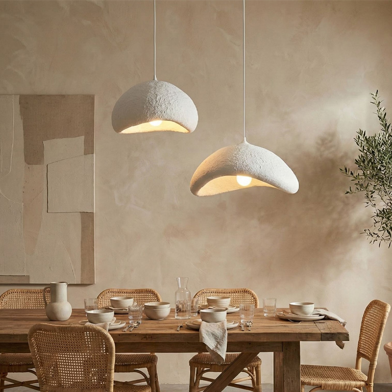 GP052-02561-0 Φωτιστικό οροφής Luna Megapap E27 fiberglass δίφωτο χρώμα λευκό Ø70x115εκ. - Image 1