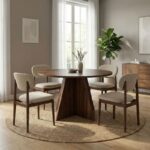 Τραπέζι Virela Megapap χρώμα καρυδί Ø120x75εκ. - Image 3