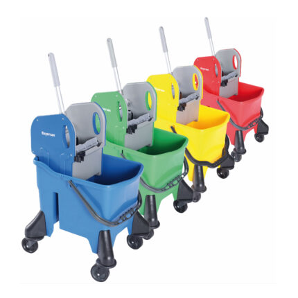 Καρότσι σφουγγαρίσματος μονό 23L με στίφτη και ρόδες.