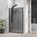 Καμπίνα από τοίχο σε τοίχο με fume κρύσταλλο S 5 ALTO Black KARAG 150x200cm (σταθερό 80cm)