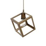 GLOBOSTAR® DISE 201-0055 Μοντέρνο Κρεμαστό Φωτιστικό Οροφής με Ντουί 1 x E27 AC 220-240V IP20 - Χρυσό - Μ28 x Π28 x Υ31cm - Image 2