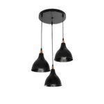 GLOBOSTAR® RADE 203-0127 Μοντέρνο Κρεμαστό Φωτιστικό Οροφής με Ντουί 3 x E27 AC 220-240V IP20 - Μαύρο & Χάλκινο - Μ40 x Π40 x Υ40cm - Image 2