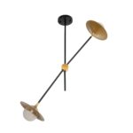 GLOBOSTAR® NOAH 999-0184 Μοντέρνο Κρεμαστό Φωτιστικό Οροφής με Ντουί 1 x E27 AC 220-240V IP20 - Γκρι & Μπεζ - Μ16 x Π16 x Υ30cm - Image 4