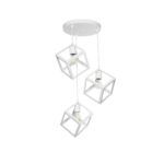 GLOBOSTAR® DISE 201-0054 Μοντέρνο Κρεμαστό Φωτιστικό Οροφής με Ντουί 3 x E27 AC 220-240V IP20 - Λευκό - Μ48 x Π48 x Υ65cm - Image 2