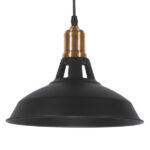 GLOBOSTAR® ANER 01073 Vintage Κρεμαστό Φωτιστικό Οροφής με Ντουί 1 x E27 AC 220-240V IP20 - Μαύρο & Χρυσό - Μ27.5 x Π27.5 x Υ19cm