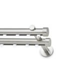Anartisi Ilios Tapo Φ25 – Διπλό Κουρτινόξυλο Inox Γυαλιστερό Χωρίς Κρίκους, Σιδηρόδρομος - Image 3