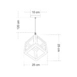 GLOBOSTAR® CUBE 00801 Μοντέρνο Κρεμαστό Φωτιστικό Οροφής με Ντουί 1 x E27 AC 220-240V IP20 - Μαύρο - Μ25 x Π25 x Υ25cm - Image 9