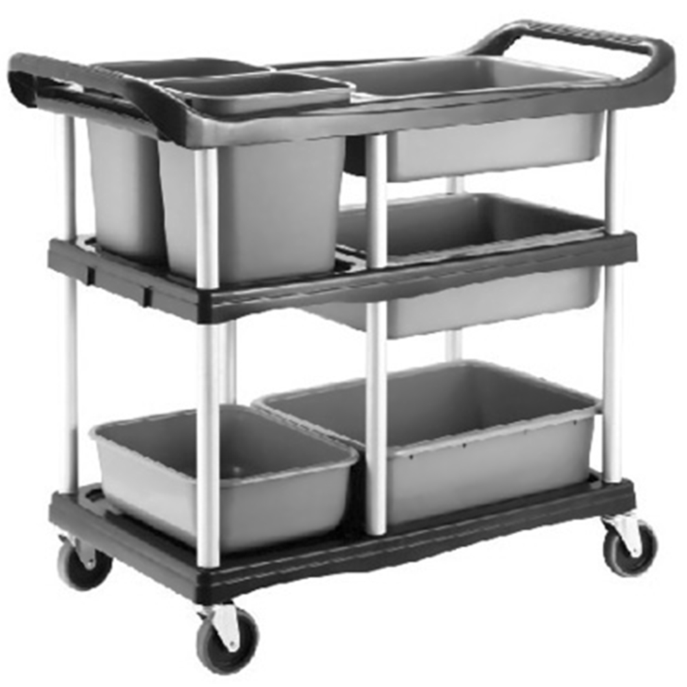 ΚΕ06 Καρότσι Εστιατορίου Περισυλλογής με Κάδους – Επαγγελματικό 104x46x91 cm - Image 1