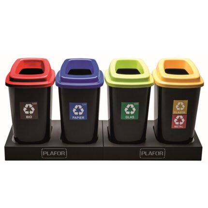 Κάδοι απορριμάτων πλαστικοί 90 L, σε διάφορα χρώματα, με ή χωρίς βάση.
