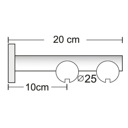 Ανάρτηση Ήλιος Tapo Φ25 – Διπλό Κουρτινόξυλο Inox Χωρίς Κρίκους, Σιδηρόδρομος