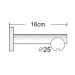 Anartisi Ilios Tapo Φ25 – Μονό Κουρτινόξυλο Inox Χωρίς Κρίκους, Σιδηρόδρομος - Image 2