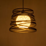 GLOBOSTAR® CARTER 00961 Μοντέρνο Κρεμαστό Φωτιστικό Οροφής με Ντουί 1 x E27 AC 220-240V IP20 - Μαύρο & Μπεζ - Μ32 x Π32 x Υ25cm - Image 3