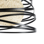 GLOBOSTAR® CARTER 00961 Μοντέρνο Κρεμαστό Φωτιστικό Οροφής με Ντουί 1 x E27 AC 220-240V IP20 - Μαύρο & Μπεζ - Μ32 x Π32 x Υ25cm - Image 8