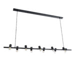 GLOBOSTAR® ALFREDA 01242 Μοντέρνο Κρεμαστό Φωτιστικό Οροφής με Ντουί 10 x E27 AC 220-240V IP20 - Μαύρο - Μ140 x Π18 x Υ7cm - Image 2