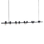 GLOBOSTAR® ALFREDA 01242 Μοντέρνο Κρεμαστό Φωτιστικό Οροφής με Ντουί 10 x E27 AC 220-240V IP20 - Μαύρο - Μ140 x Π18 x Υ7cm - Image 5