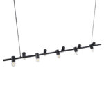 GLOBOSTAR® ALFREDA 01242 Μοντέρνο Κρεμαστό Φωτιστικό Οροφής με Ντουί 10 x E27 AC 220-240V IP20 - Μαύρο - Μ140 x Π18 x Υ7cm - Image 6