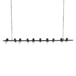 GLOBOSTAR® ALFREDA 01242 Μοντέρνο Κρεμαστό Φωτιστικό Οροφής με Ντουί 10 x E27 AC 220-240V IP20 - Μαύρο - Μ140 x Π18 x Υ7cm - Image 7