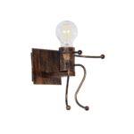 GLOBOSTAR® LITTLE MAN 01592 Μοντέρνο Φωτιστικό Τοίχου - Απλίκα με Ντουί 1 x E27 AC 220-240V IP20 - Χάλκινο - Μ12 x Π19 x Υ17cm