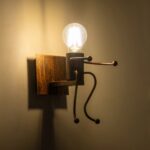 GLOBOSTAR® LITTLE MAN 01592 Μοντέρνο Φωτιστικό Τοίχου - Απλίκα με Ντουί 1 x E27 AC 220-240V IP20 - Χάλκινο - Μ12 x Π19 x Υ17cm - Image 3