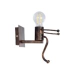 GLOBOSTAR® LITTLE MAN 01592 Μοντέρνο Φωτιστικό Τοίχου - Απλίκα με Ντουί 1 x E27 AC 220-240V IP20 - Χάλκινο - Μ12 x Π19 x Υ17cm - Image 4