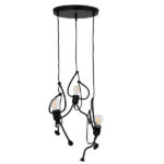 GLOBOSTAR® LITTLE MAN 01655 Μοντέρνο Κρεμαστό Φωτιστικό Οροφής με Ντουί 3 x E27 AC 220-240V IP20 - Μαύρο - Μ45 x Π45 x Υ40cm