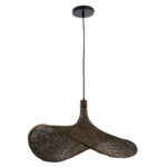 GLOBOSTAR® CUBA 01722 Boho Κρεμαστό Φωτιστικό Οροφής με Ντουί 1 x E27 AC 220-240V IP20 - Καφέ - Μ63 x Π63 x Υ32cm - Image 4