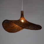 GLOBOSTAR® CUBA 01722 Boho Κρεμαστό Φωτιστικό Οροφής με Ντουί 1 x E27 AC 220-240V IP20 - Καφέ - Μ63 x Π63 x Υ32cm - Image 3