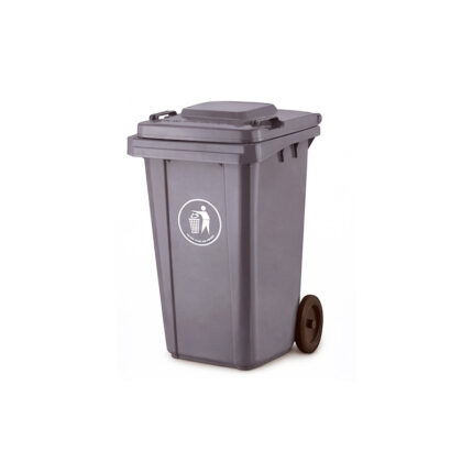 Πλαστικός κάδος απορριμμάτων 120 λίτρων σε γκρι χρώμα, μοντέρνος και πρακτικός για καθημερινή χρήση σε κάθε χώρο.