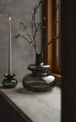 Zone Denmark Βάζο/Κηροπήγιο Γυάλινο Φ11x10 - Inu Smoked Grey/Steel - Image 5