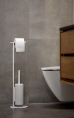 Zone Denmark Χαρτοθήκη Επιδαπέδια Αλουμινίου Με Πιγκάλ Φ20x74,4 - Rim White - Image 3