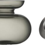 Zone Denmark Βάζο/Κηροπήγιο Γυάλινο Φ11x10 - Inu Smoked Grey/Steel