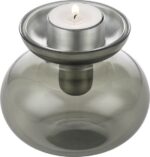 Zone Denmark Βάζο/Κηροπήγιο Γυάλινο Φ11x10 - Inu Smoked Grey/Steel - Image 3
