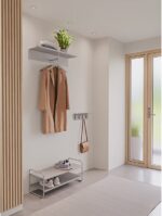 Zone Denmark Ράφι Τοίχου Με Κρεμάστρα Μεταλλικό 40x11,5x15 - A-Hallway Soft Grey - Image 4