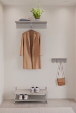 Zone Denmark Ράφι Τοίχου Με Κρεμάστρα Μεταλλικό 40x11,5x15 - A-Hallway Soft Grey - Image 5