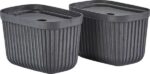 Zone Denmark Κουτιά Αποθήκευσης Σετ 2 Τμχ 23x15x15 - Pulp Black