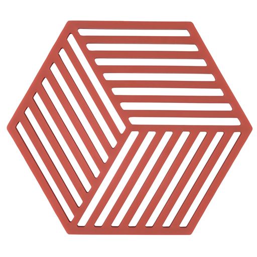 5722000365495 Zone Denmark Σουπλά Για Ζεστά Σκεύη Σιλικόνης 16x14 - Hexagon Burned Red - Image 1