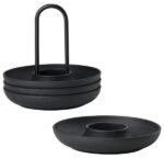 Zone Denmark Αυγοθήκες Με Βάση Σετ 4 Τμχ Φ11,2x9,5 - Singles Black