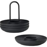 Zone Denmark Αυγοθήκες Με Βάση Σετ 4 Τμχ Φ11,2x9,5 - Singles Black